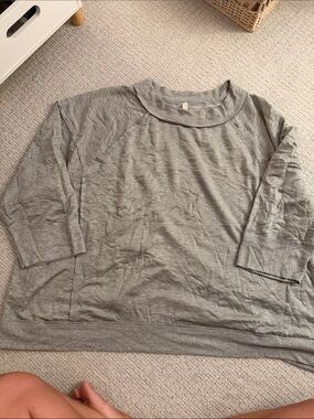 Free People Heather Gray Short Sleeve Pullover